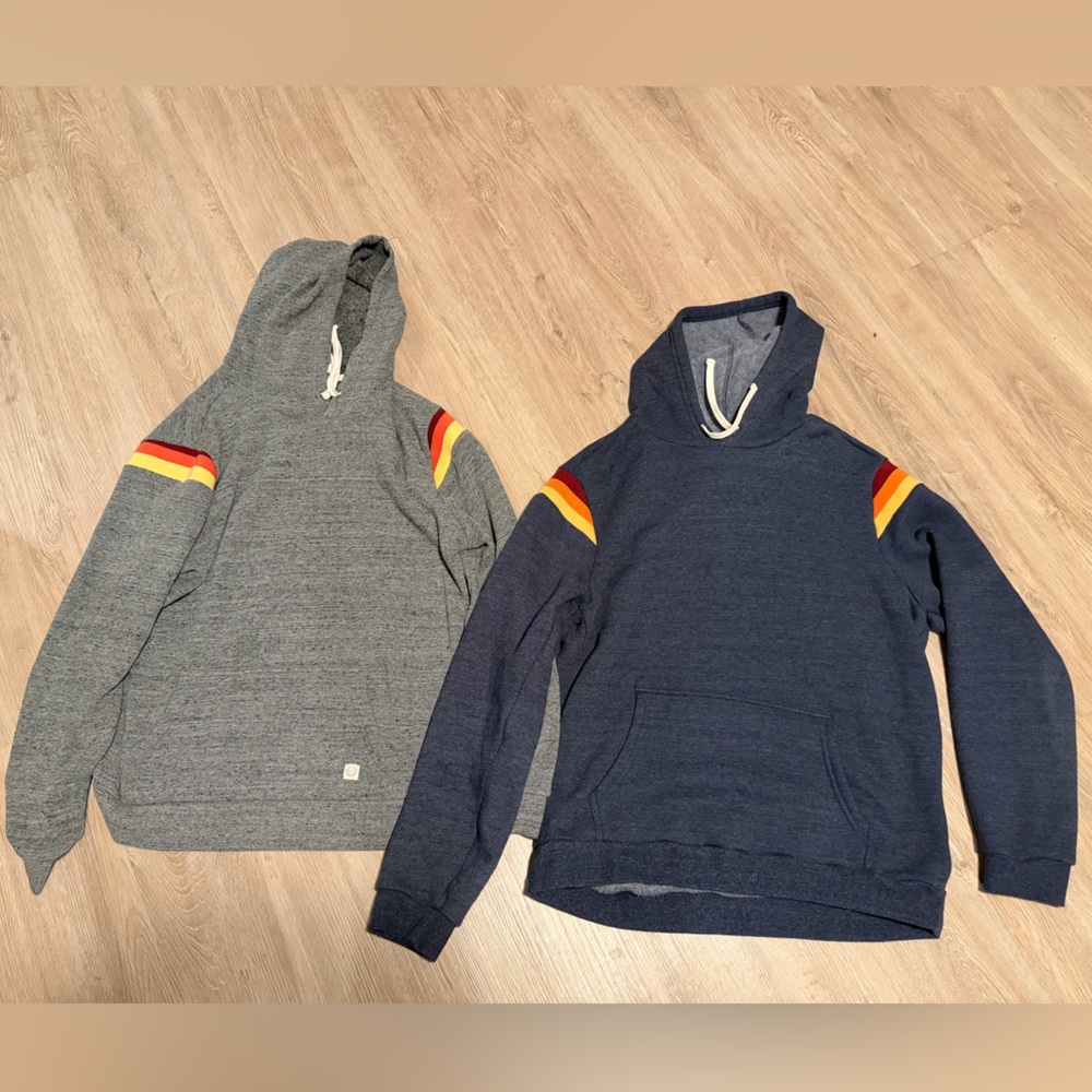 Marine Layer Blue and Grey Banks Hoodies Size M